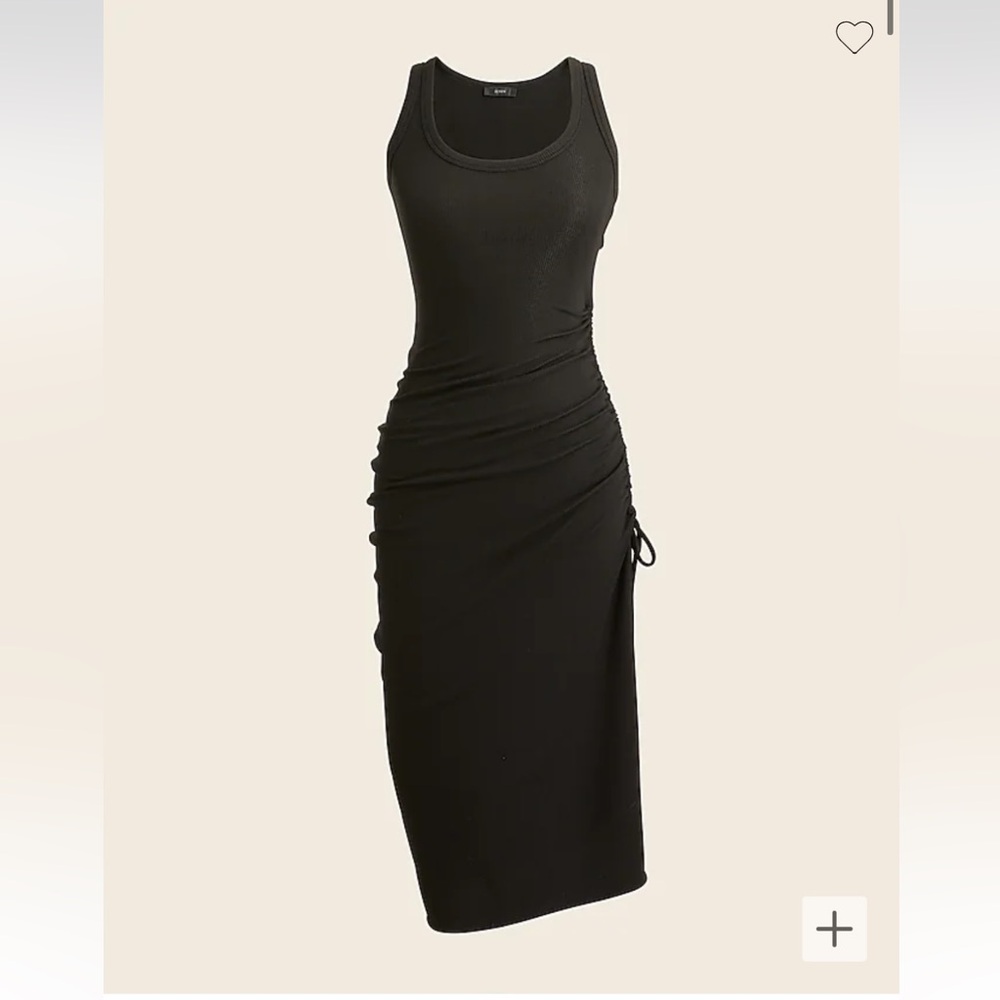 J.Crew ribbed cotton midi tank dresses with adjustable side ruching / 2X